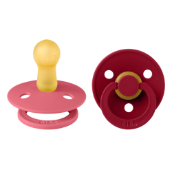 BIBS COLOUR, Coral/Ruby, 2 бр. Биберони 0-6 месеца/110254/