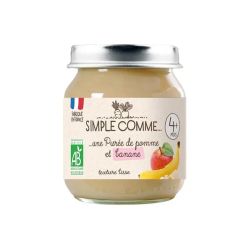 SIMPLE COMME Био бебешко плодово пюре - Ябълка и Банан (4+ месеца) - 125г.
