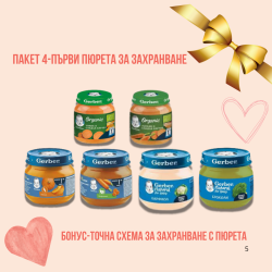 КОМПЛЕКТ 4-ПЪРВИ ПЮРЕТА ЗА ЗАХРАНВАНЕ /GERBER/