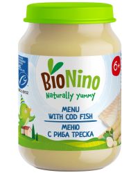 BIO NINO Био  бебешко пюре Риба треска със зеленчуци, 6 м+, 190 g. 2867