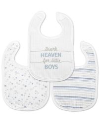 LORELI Бебешки текстилен лигавник  NATURAL 3бр.с велкро ЗА МОМЧЕ 10260290002