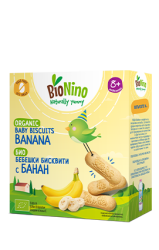 BIO NINO Organic Бебешки бисквитки БАНАН 100г. 8+мес.