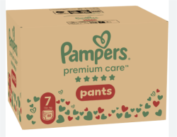 Pampers Premium Care –Еднократни гащички , Размер 7 15кг+ 80бр./КАШОН 
