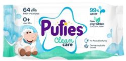 PUFIES  Clean Care Бебешки мокри кърпички с 99% вода х 64 бр.