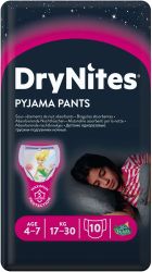  HUGGIES DRYNITES Еднокр. ГАЩИ 4-7 год(17-30 кг) МОМИЧЕ 10 бр.