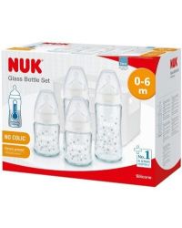 NUK Стартов сет стъклени бебешки шишета First Choice+ 0-6 м. Код 225.253