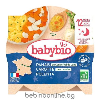 BABYBIO БИО Меню Пащърнак, Морков и Царев. грис 12+ м. 230 г