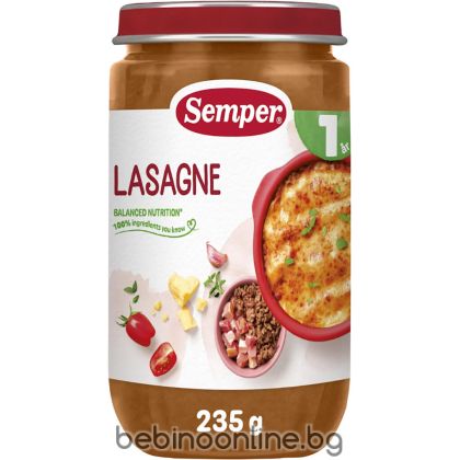 SEMPER ЯСТИЕ Лазаня 1+ години 235 г код 9767