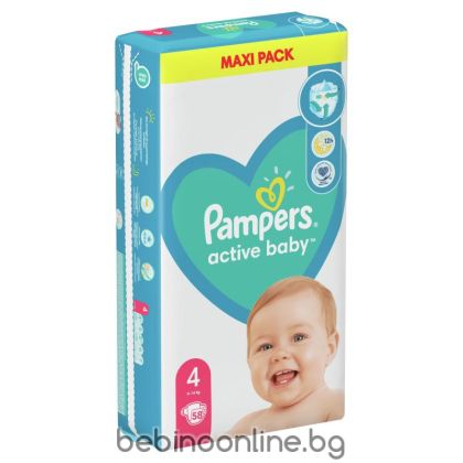 Pampers Active baby -Еднократни пелени, Размер 4 (7-14 кг.), 58 бр./пак.