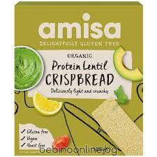 AMISA Био хрупкави протеинови хлебчета с леща без глутен 100г код 202138