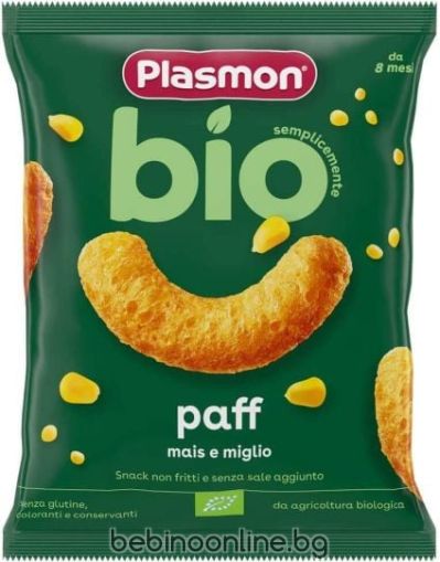 PLASMON BIO PAFF Хрупанки с Царевица и просо 8+ мес. 15 г