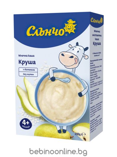 СЛЪНЧО  инстантна МЛЕЧНА Оризова каша с КРУША 180г.