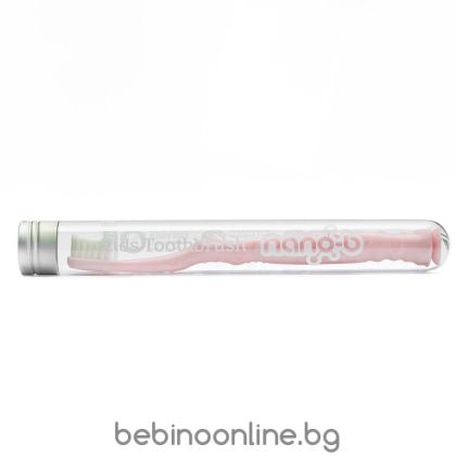 NANO-B Nano-b Антибактериална детска четка за зъби Сребро 0-3г розова код 1063