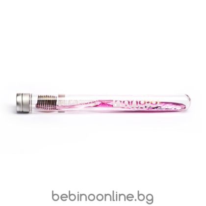 NANO-B Четка за зъби  със злато и въглен кристал, 1 бр/зелена,розова,прозрачна/