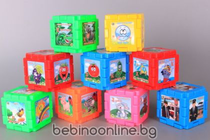 ВЕГА ТОЙС бебешка играчка  Конструктор-кубчета с картинки и думички на български език  код 9783