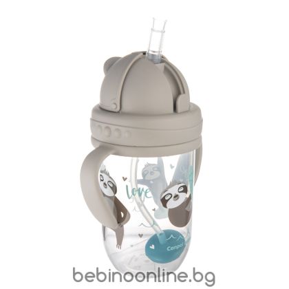 CANPOL Неразливаща се чаша със сламка EXOTIC ANIMAL,270мл.  Код: 56/606