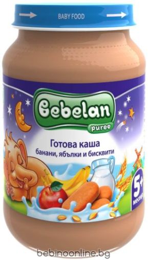 BEBELAN  Млечна  каша банани, ябълки и бисквити 5М+ 190 гр.7006