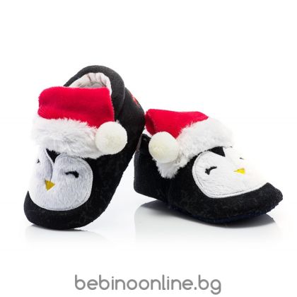 ATTRACTIVE BABY Меки Коледни бебешки -пантофки  пингвинче Модел:BFU053