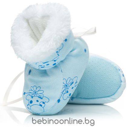 ATTRACTIVE BABY Меки бебешки ботушки -пантофки СИН Модел:BFU057