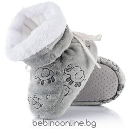 ATTRACTIVE BABY Меки бебешки ботушки -пантофки СИВ Модел:BFU056