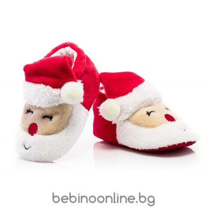 ATTRACTIVE BABY Меки Коледни бебешки -пантофки ДЯДО КОЛЕДА Модел:BFU052