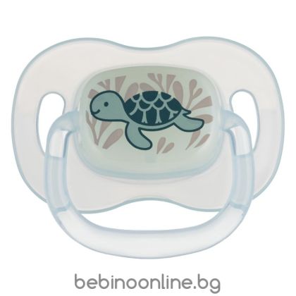 CANPOL  силиконова залъгалка тип черешка Love&Sea, 18м.+Код: 34/902/розова,синя/