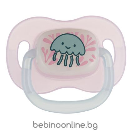 CANPOL  силиконова залъгалка тип черешка Love&Sea, 18м.+Код: 34/902/розова,синя/