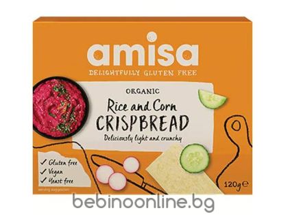 AMISA Био хрупкави хлебчета от ОРИЗ И ЦАРЕВИЦА  120г код 200423
