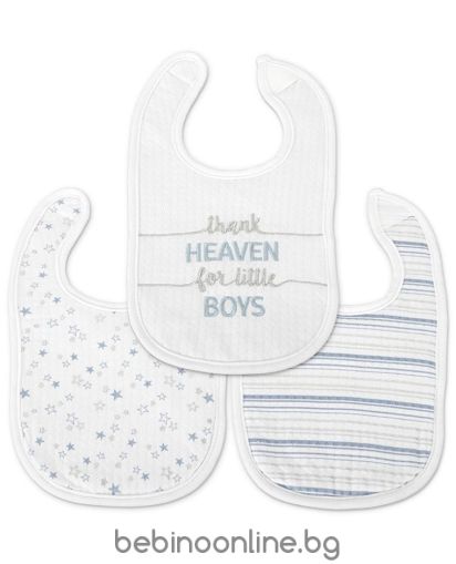 LORELI Бебешки текстилен лигавник  NATURAL 3бр.с велкро ЗА МОМЧЕ 10260290002