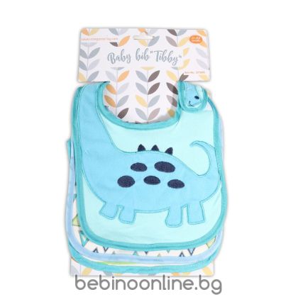 CANGARO Лигавник Tibby с велкро ГОЛЯМ, Tibby, 3 броя, сини,106855