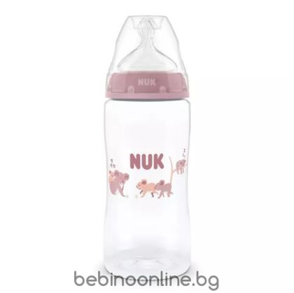 NUK FC Бебешко шише Temperature control със силик. биб. М, 3+м. 300 мл.Коала момиче Temperature control 216.341