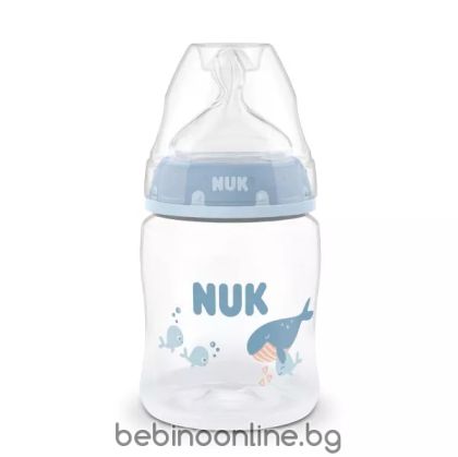 NUK FC Бебешко шише Temperature control със силик. биб. S, 0+м. 150мл.Кит момче 215.413
