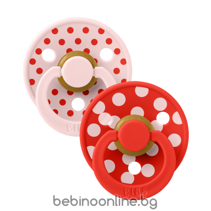 BIBS Биберони BIBS COLOUR Polka Blossom/Candy Apple, 0-6 месеца  11034103