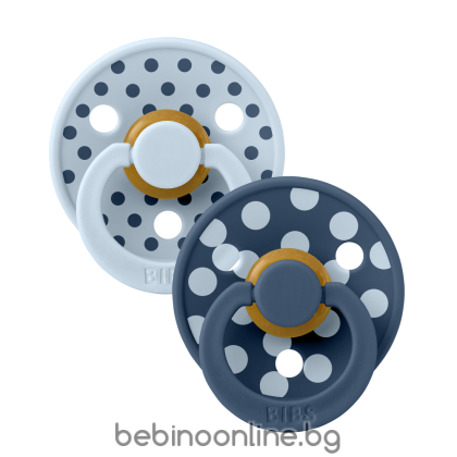 BIBS Биберони BIBS COLOUR Polka  Baby Blue/Steel Blue, 6-18 месеца  12034104