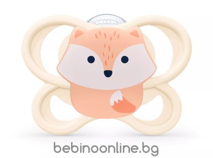 NUK Perfect Match биберон залъгалка, силикон, 0-2 мес., 2 бр., AIR, Лисица/Мече 174.005