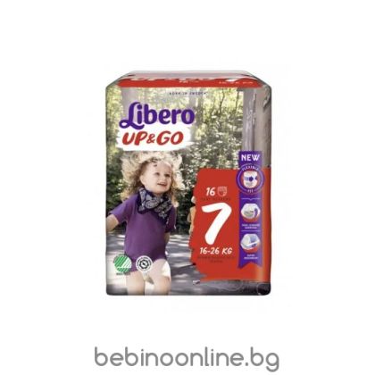   Libero Up&Go -Еднократни пелени-гащички, Размер 7(16-26 кг.), 16бр./пак.