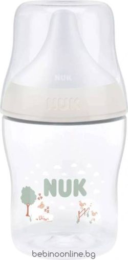 NUK  Perfect Match бебешко шише 150 ml, сил.биб. р-р S, 0 м+, овца, зелено 215.406