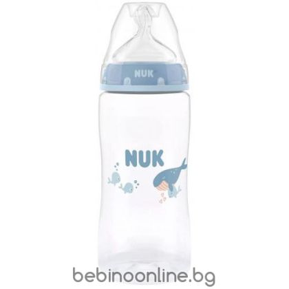 NUK Шише First Choice сил.биберон 3м+. 300мл.декорация  КИТ-СИНЬО  216.340
