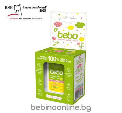 БЕБО Слънцезащитен минерален СТИК  SPF50+ 15 гр.0м+