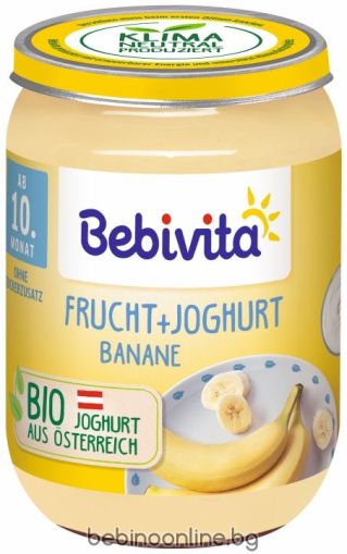 BEBIVITA Био плодово пюре йогурт с Банан, 190 g, 14404