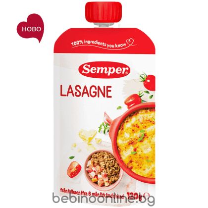 SEMPER Пауч  Лазаня 6+ мес. 120 г. 9746