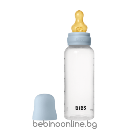 BIBS Бебешка Бутилка  Baby Blue 270мл Среден Поток Каучук 5017231