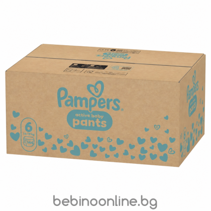 PAMPERS Active baby -Еднократни гащички , Размер  6 (14-19кг.) ,144 бр./MSB КАШОН