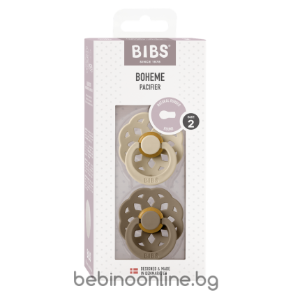 BIBS Биберони 2 бр. Биберони  Boheme, Vanilla/Dark Oak, 6-18 месеца 240106