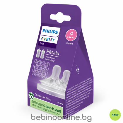 Philips Avent  Биберон Natural Response - поток 4 капки/2бр.