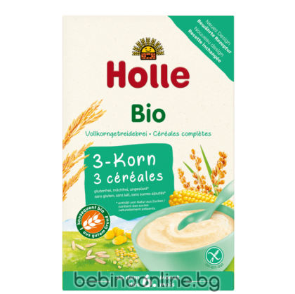 HOLLE BIO Безмлечна каша 3 зърна 250г. 2558