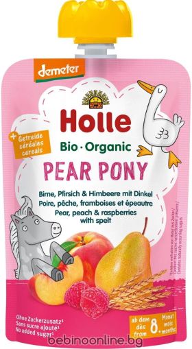 HOLLE PEAR PONY БИО Круша, Праскова, Малина и Спелта от 8м.100g.7313