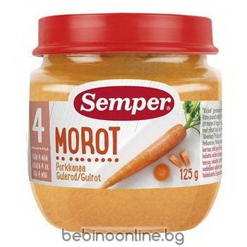 SEMPER ЗЕЛЕНЧУКОВО ПЮРЕ Моркови 4+ мес. 125 г