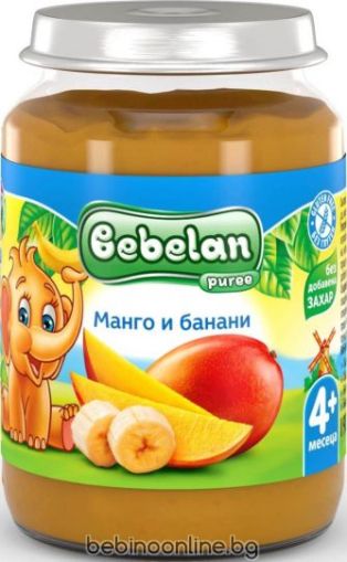 BEBELAN PUREE Манго и банани  4+м. 190 г