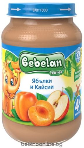 BEBELAN PUREE Ябълки и Кайсии  4+ мес. 190 г